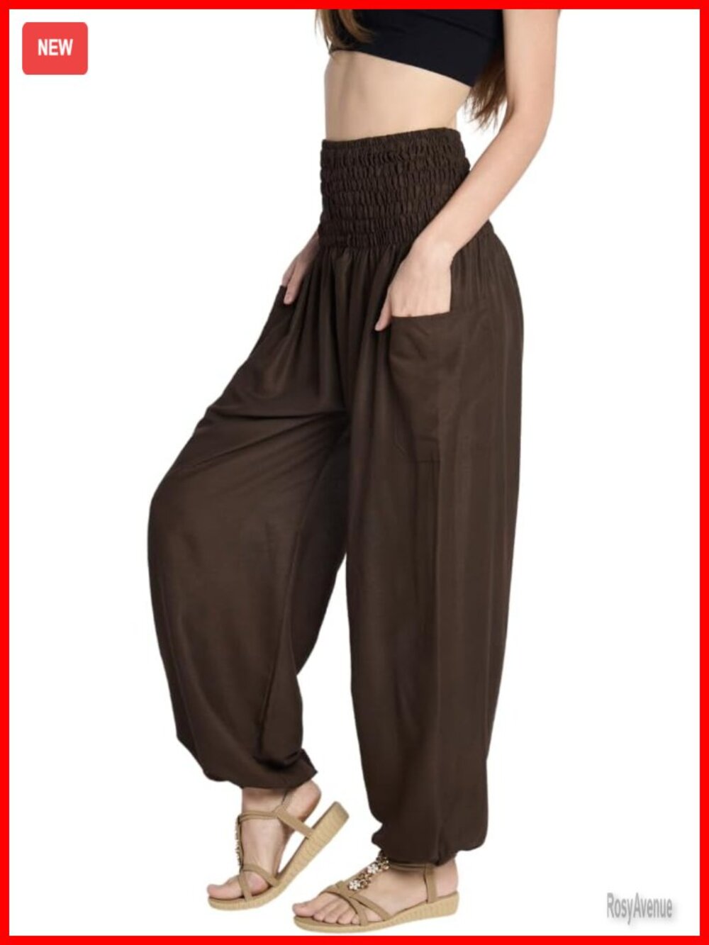 High-Waisted Boho Harem Yoga Pants with Pockets